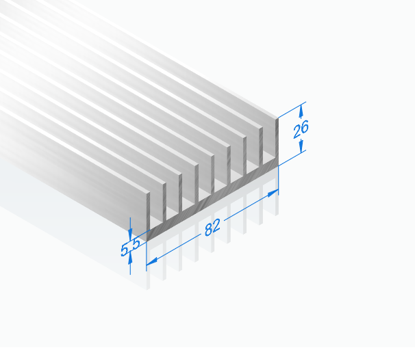 Радиаторный профиль 82 х 26 мм, БЕЗ ПОКРЫТИЯ