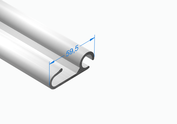 Профиль натяжения тента с зацепом , БЕЗ ПОКРЫТИЯ