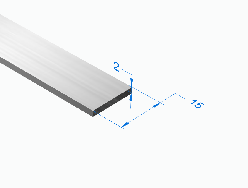 Алюминиевая полоса 15х2 мм, БЕЗ ПОКРЫТИЯ