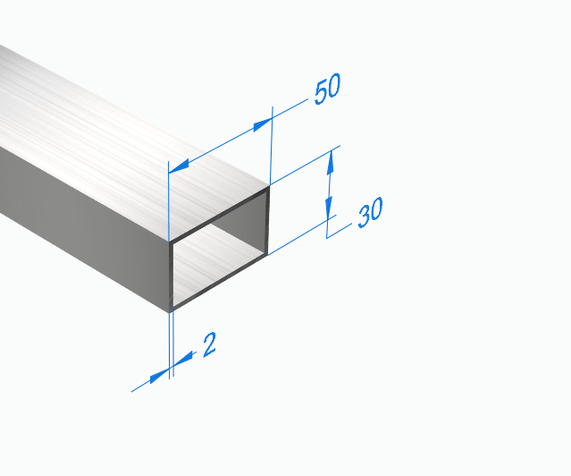 Прямоугольная труба 50х30х2 мм, БЕЗ ПОКРЫТИЯ