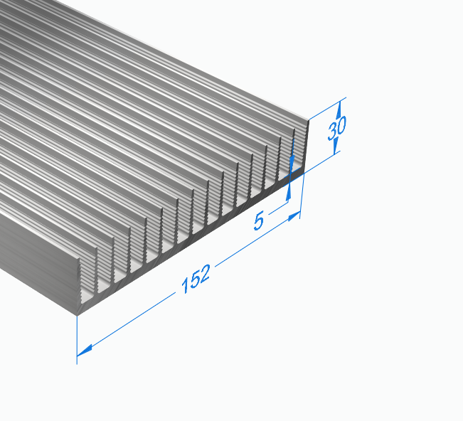 Радиаторный профиль 152 х 30 мм, БЕЗ ПОКРЫТИЯ