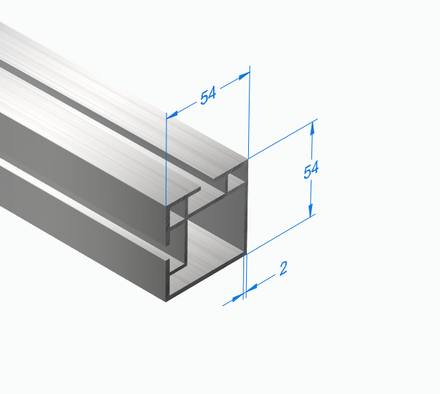 Профиль опоры телескоп 54 мм стенка 2мм, для систем LAYHER / Stagedex / GUIL