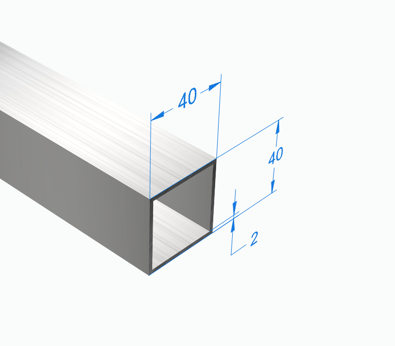 Прямоугольная труба 40х40х2 мм, АНОД