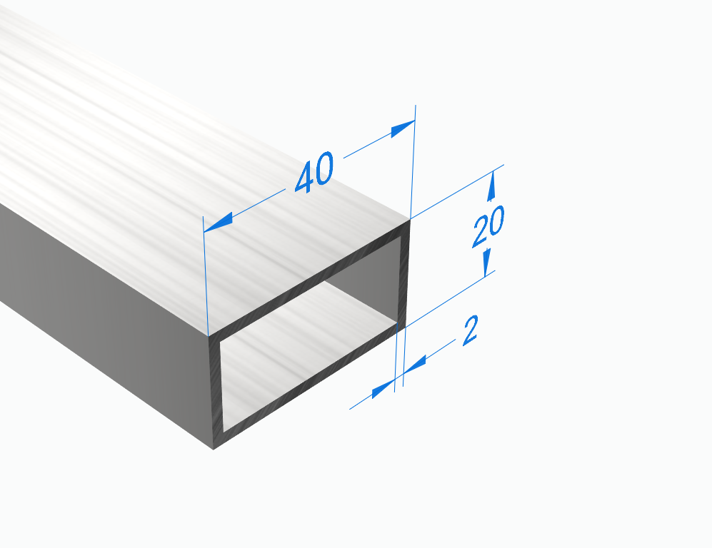 Прямоугольная труба 40х20х2 мм, АНОД