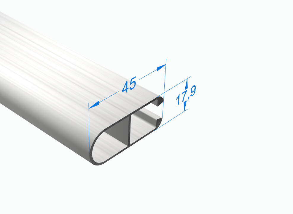Профиль для тентовых конструкций 45, БЕЗ ПОКРЫТИЯ