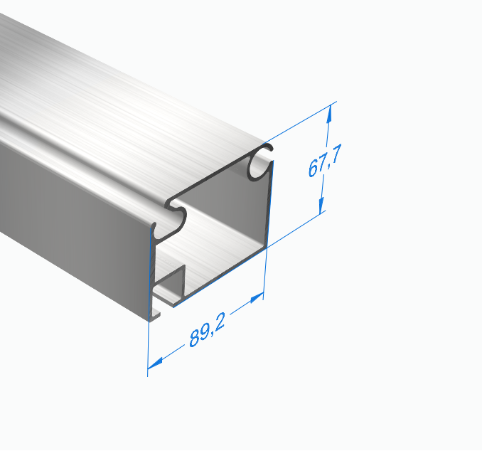 Профиль для тентовых конструкций 89, БЕЗ ПОКРЫТИЯ