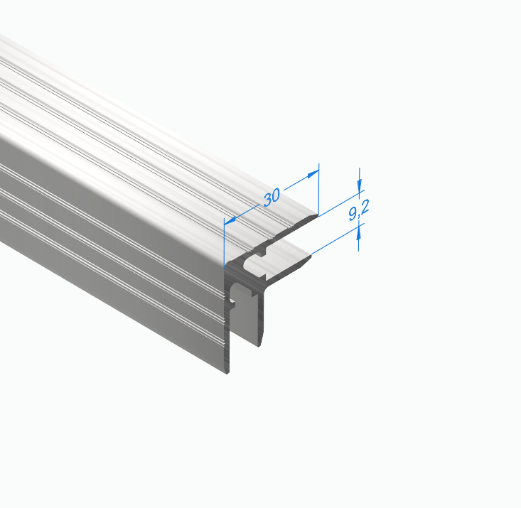 Алюминиевый профиль для кейсов - угловой (ёлка) 9 мм