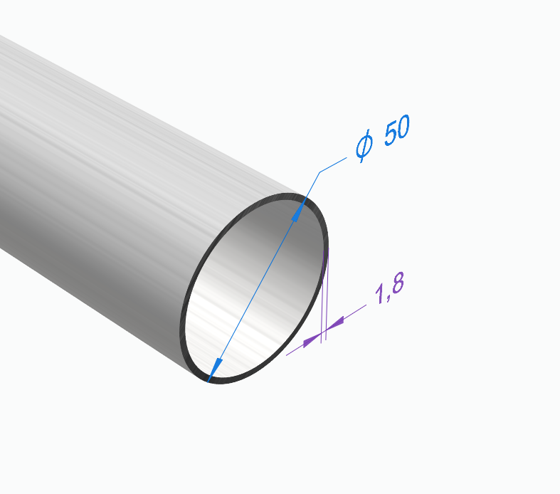 Труба круглая 50х1,8 мм, БЕЗ ПОКРЫТИЯ