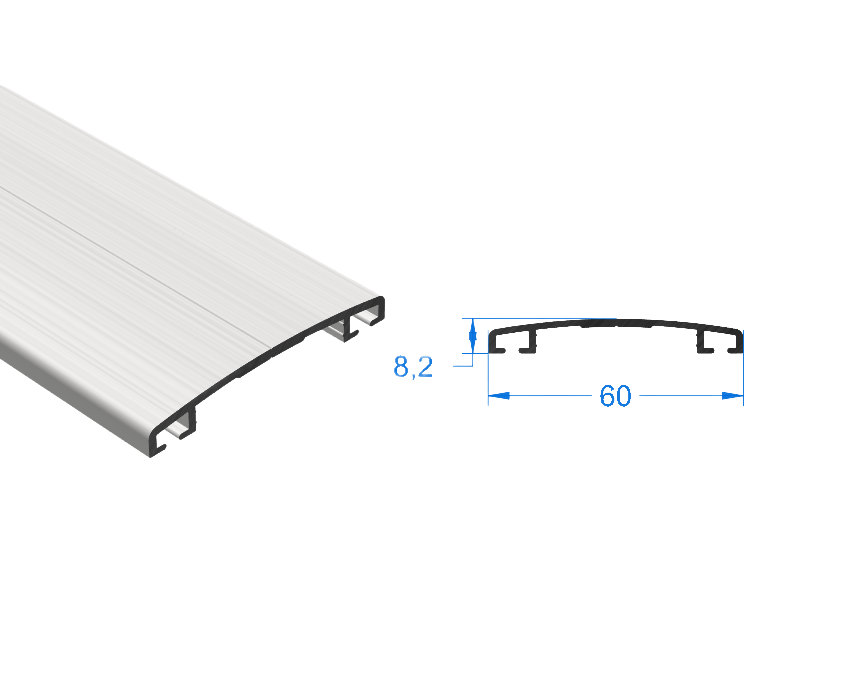 Алюминиевый соединительный профиль для поликарбоната (верхняя планка)
